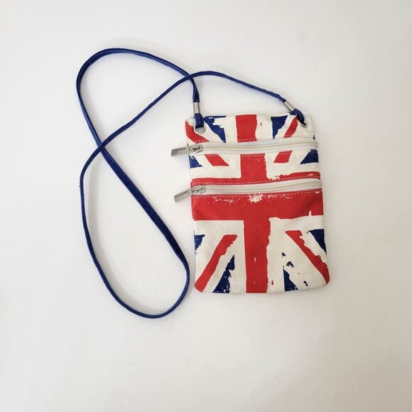 Union Jack Crossbody Bag By Robin Ruth With Two Zipper Compartments - Picture 5 of 5